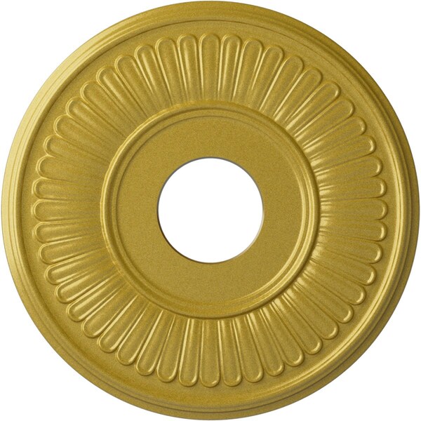 Ekena Millwork Berkshire Ceiling Medallion (Fits Canopies up to 7"), 15 3/4"OD x 3 7/8"ID x 3/4"P, Rich Gold CM15BERGS - main
